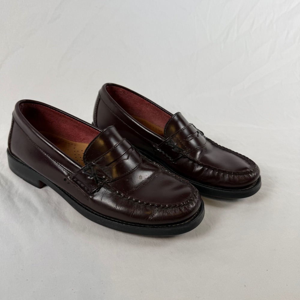 GH Bass Weejuns Katherine Burgundy Leather Penny Loafers Womens 8M Cottagecore